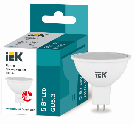 Лампа светодиодная MR16 софит 5Вт 230В 4000К GU5.3 IEK – №1