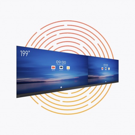 Светодиодный экран QStech All-in-One XWALL PLUS 199-12 шаг пикселя 1.27 мм, разрешение 3840х1080, размер 4894x1489x31 мм, яркость 550 нит, ОС Android, встроенная звуковая система 2х30 Вт, интегрированный контроллер. Интерфейсы – HDMI, USB-A, USB-C, WI-FI, – №1