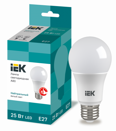 Лампа светодиодная A80 шар 25Вт 230В 4000К E27 IEK – №1