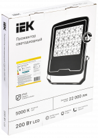 Прожектор светодиодный СДО 08-200 PRO 30град 5000К IP65 черный IEK