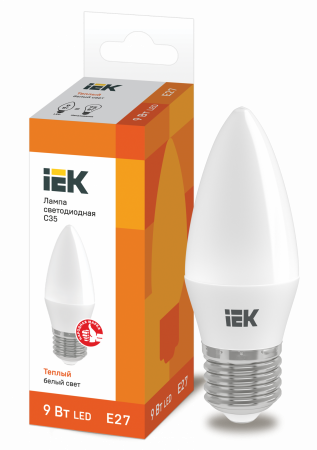 Лампа светодиодная C35 свеча 9Вт 230В 3000К E27 IEK – №1