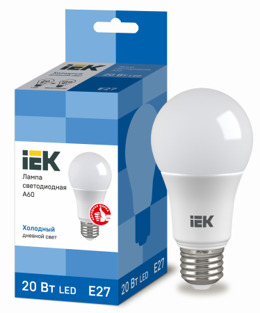 Лампа светодиодная A60 шар 20Вт 230В 6500К E27 IEK – №1