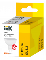 Лампа светодиодная ALFA MR16 софит 8Вт 230В 3000К GU5,3 IEK