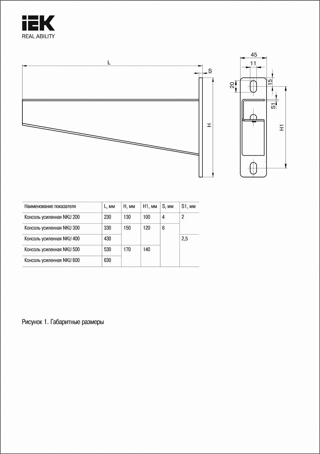 Консоль усиленная NKU600 HDZ IEK